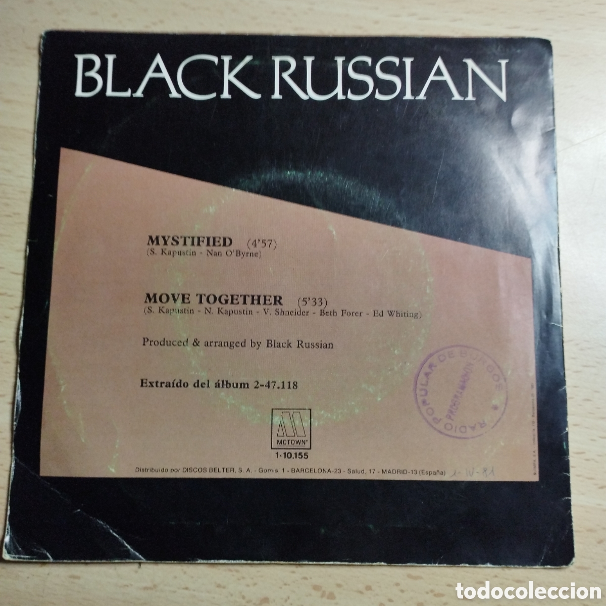 Discos de vinilo: Single 7&rdquo; Black Russian 1987 Mystifield + Move Together. - Foto 2