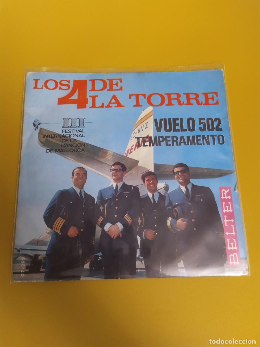 Discos de vinilo: Los 4 de la Torre - Temperamento / Vuelo 502 1966 - Foto 1