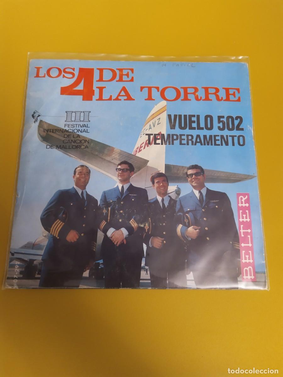 Discos de vinilo: Los 4 de la Torre - Temperamento / Vuelo 502 1966 - Foto 2