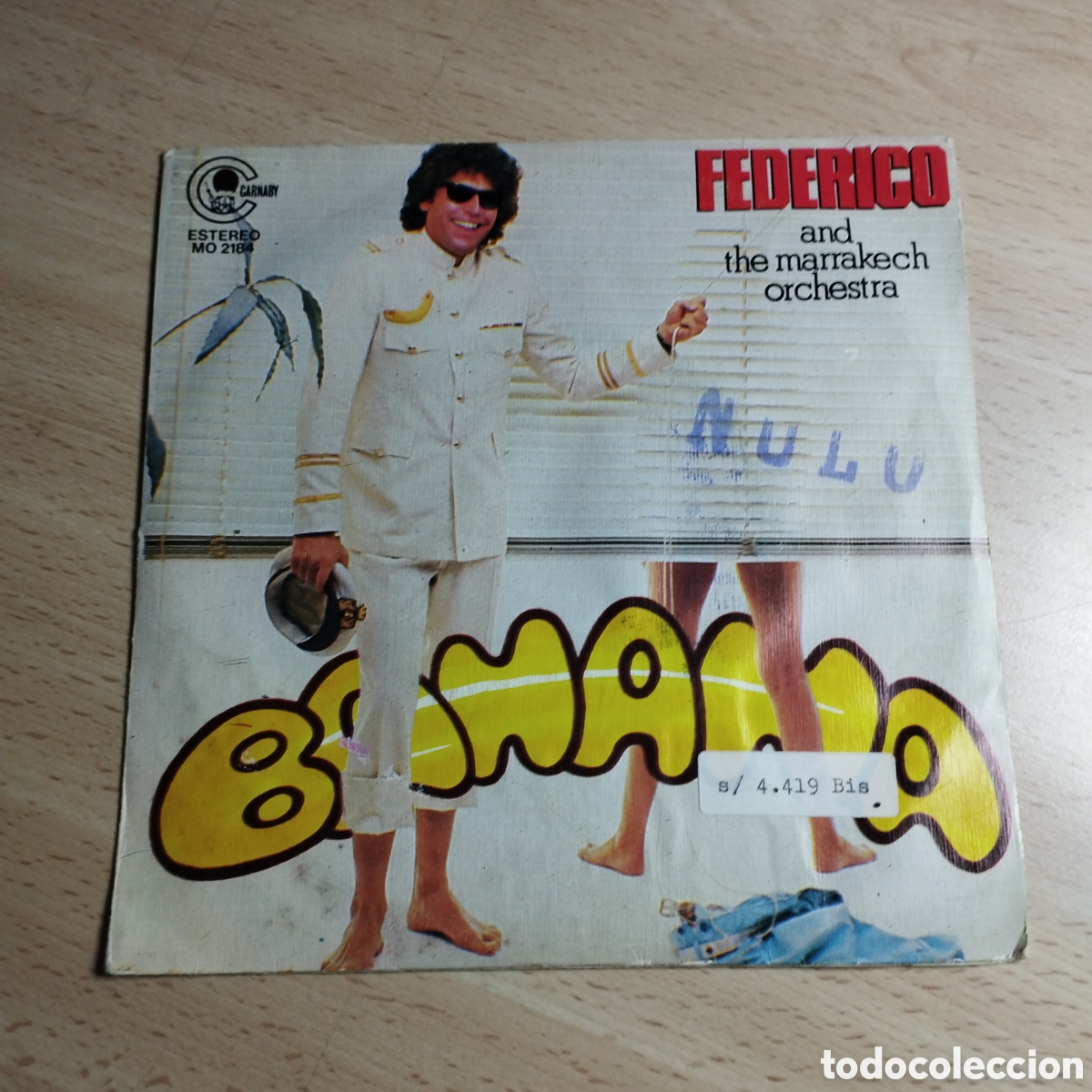Discos de vinil: Single 7&rdquo; PROMO Federico y orquesta Marrakech.1982. Banana + versi&oacute;n instrumental.