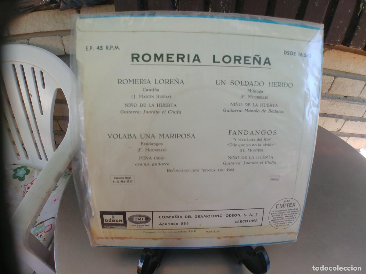 Discos de vinilo: NI&Ntilde;O DE LA HUERTA-EP ROMERIA LORE&Ntilde;A +3 - Foto 2