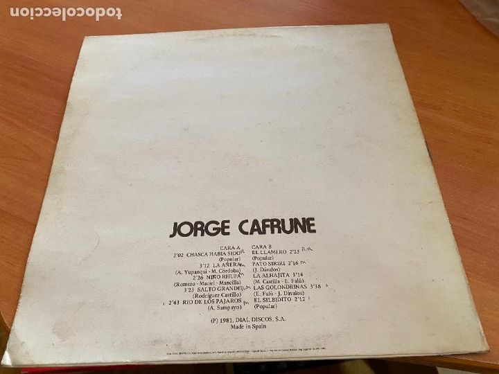 Discos de vinilo: JORGE CAFRUNE LP ESPA&Ntilde;A 1981 ( B-41) - Foto 3