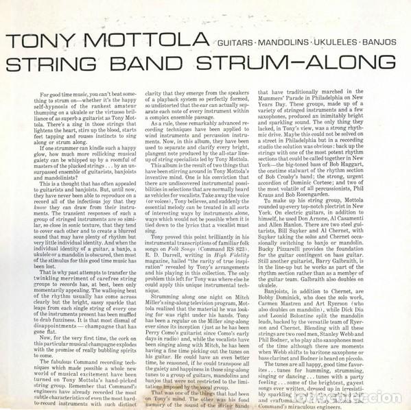 Discos de vinilo: LP vinilo de Tony Mottola &ndash; String Band Strum-Along - Foto 2