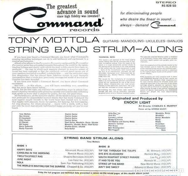 Discos de vinilo: LP vinilo de Tony Mottola &ndash; String Band Strum-Along - Foto 4