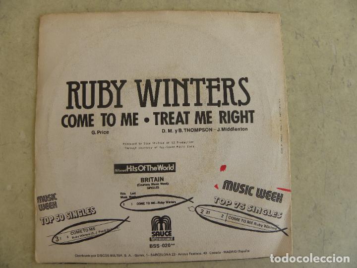 Discos de vinilo: RUBY WINTERS -COME TO ME / SINGLE 1978 -PEDIDO MINIMO 3 EUROS - Foto 3