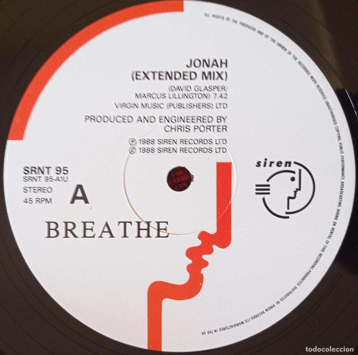 Discos de vinilo: BREATHE ** Jonah ** 1988 UK VINILO MAXI SINGLE - Foto 3