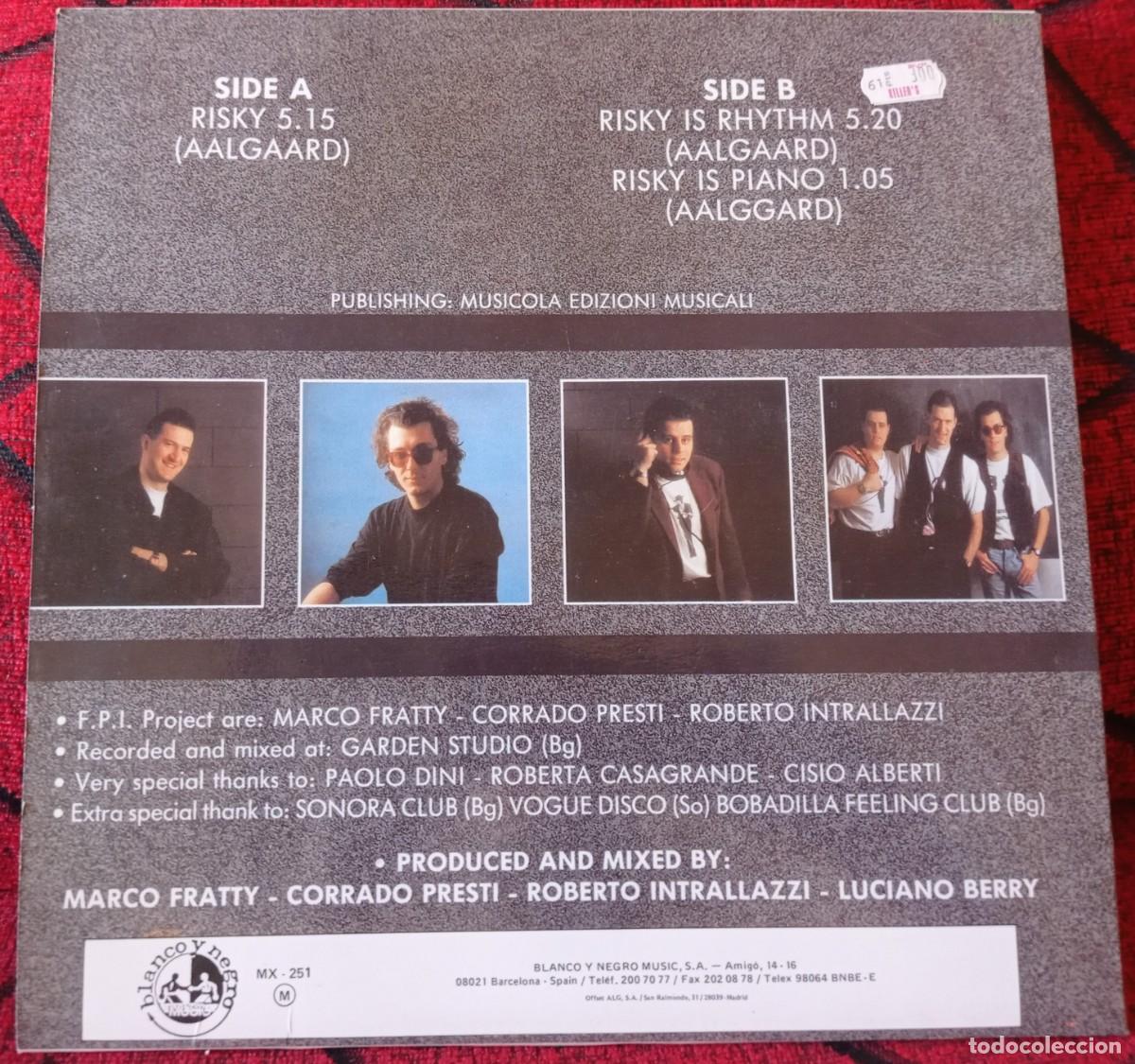 Discos de vinilo: FPI PROJECT ** Risky ** 1990 MAXI SINGLE VINILO - Foto 2