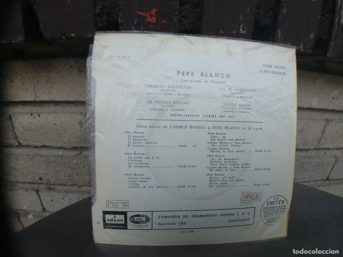 Discos de vinilo: PEPE BLANCO-EP COCIDITO MADRILE&Ntilde;O +3 - Foto 2