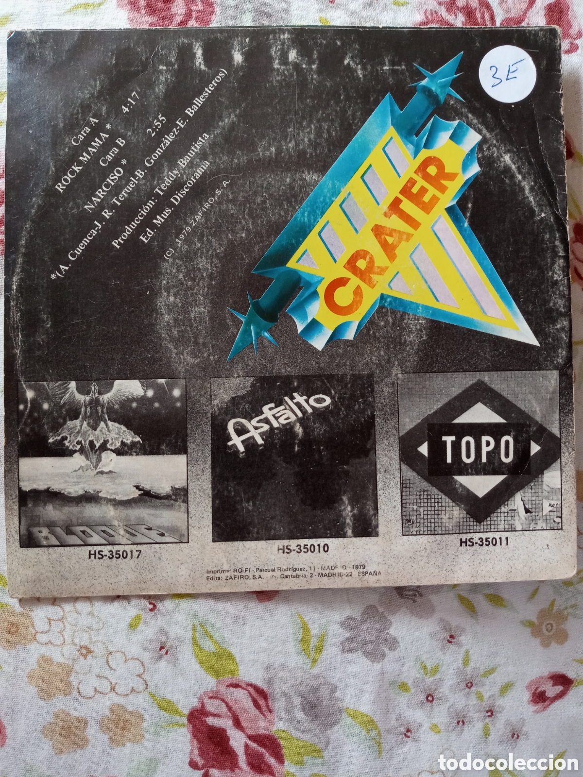 Discos de vinilo: CRATER.Rock mama.Narciso.Single - Foto 2