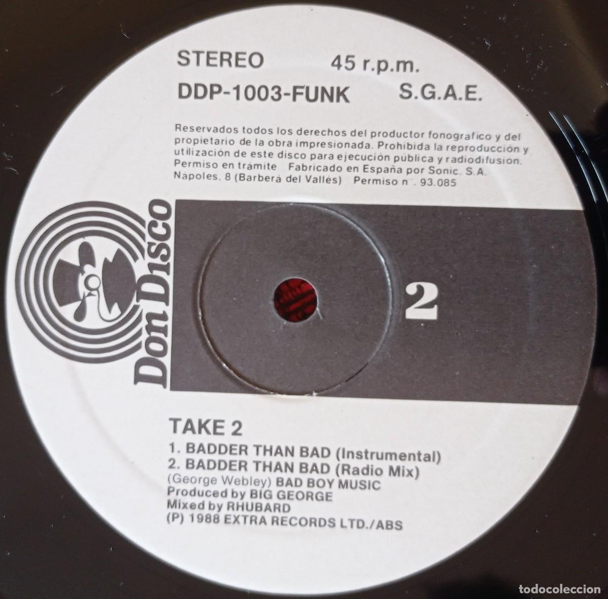 Discos de vinilo: TAKE 2 ** Badder Than Bad ** 1987 MAXI SINGLE VINILO - Foto 4