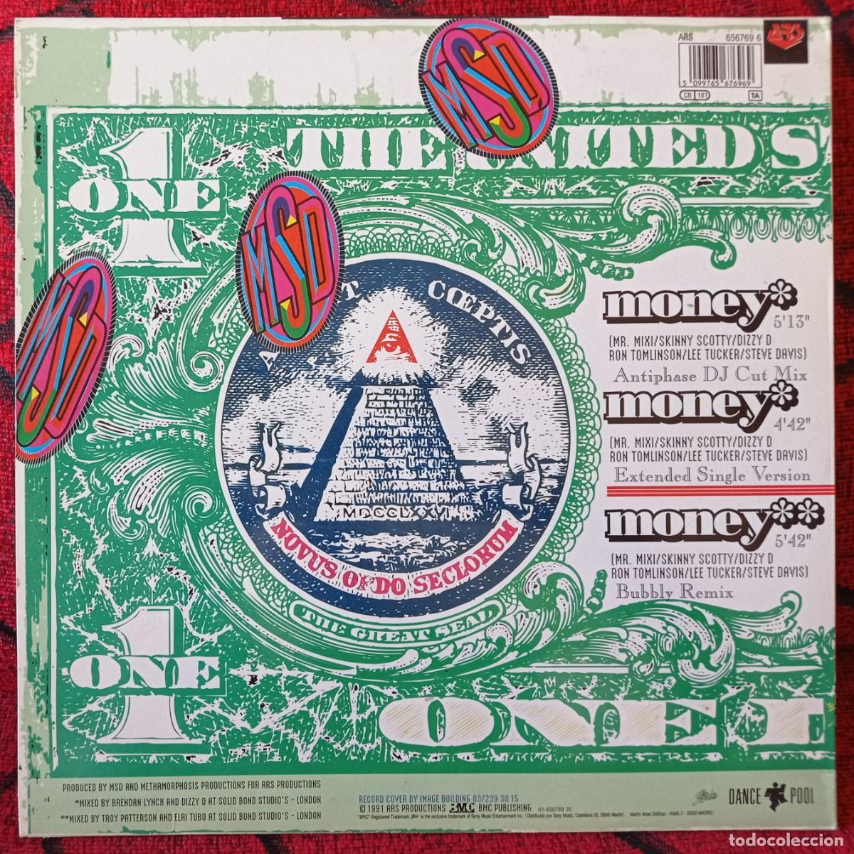 Discos de vinilo: MSD Featuring GINA D ** Money ** 1990 VINILO MAXI SINGLE - Foto 2