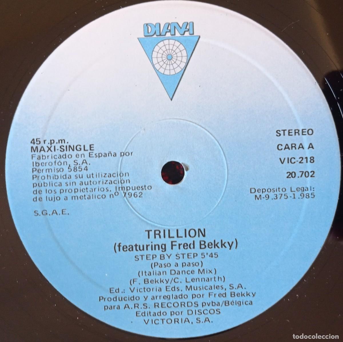 Discos de vinilo: TRILLION Featuring FRED BEKKY ** Step By Step ** 1984 VINILO MAXI SINGLE - Foto 3