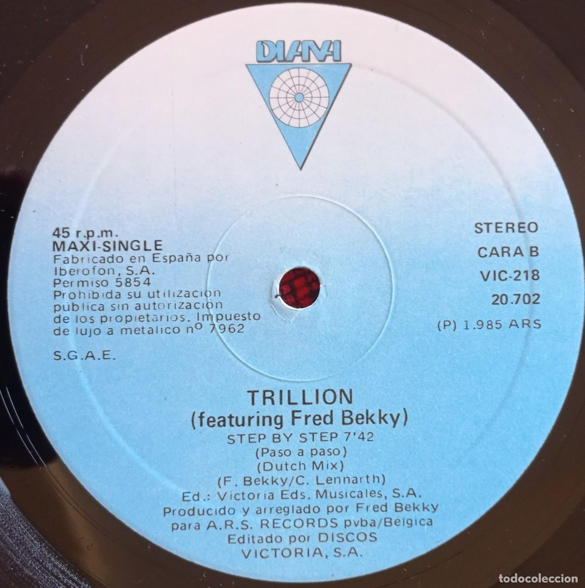 Discos de vinilo: TRILLION Featuring FRED BEKKY ** Step By Step ** 1984 VINILO MAXI SINGLE - Foto 4
