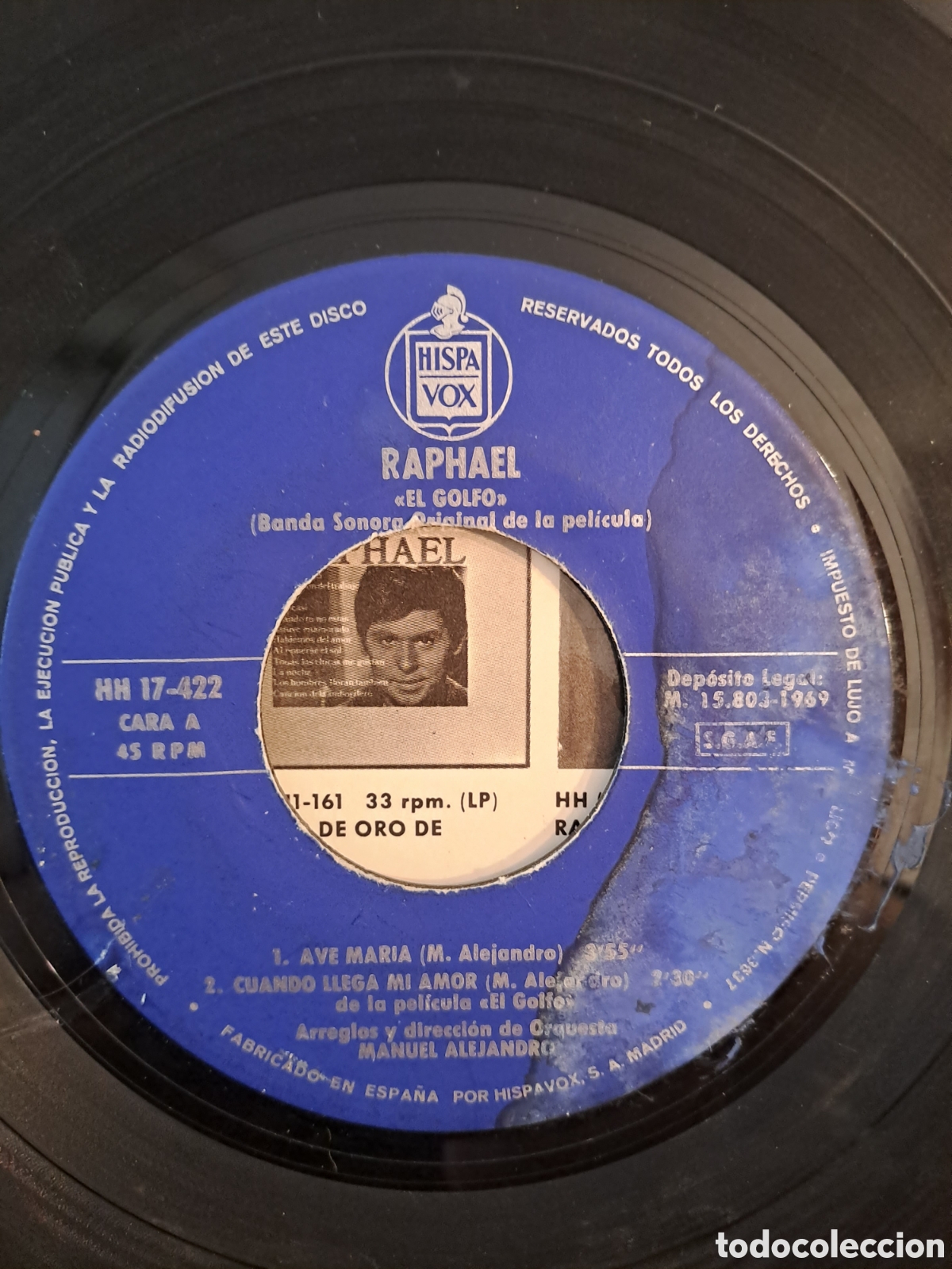 Discos de vinilo: RAPHAEL. B.S.O. EL GOLFO. EP. SPAIN. LGS.4 - Foto 3