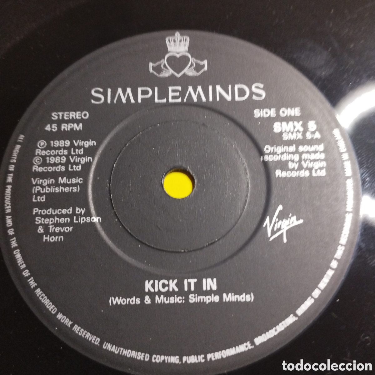 Discos de vinilo: Single 7&rdquo; Simple Minds 1989 Kick It in + remix - Foto 3