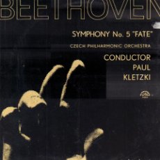 Discos de vinilo: BEETHOVEN - SYMPHONY Nº 5 ”FATE” - CONDUCTOR: PAUL KLETZKI / LP SUPRAPHON 1986 RF-17313