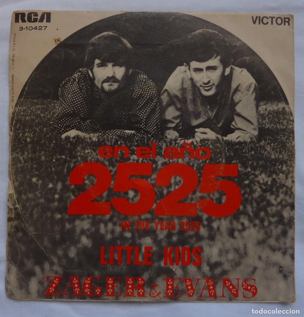 Discos de vinilo: ZAGER & EVANS // EN EL A&Ntilde;O 2525 // 1969 // SINGLE - Foto 2