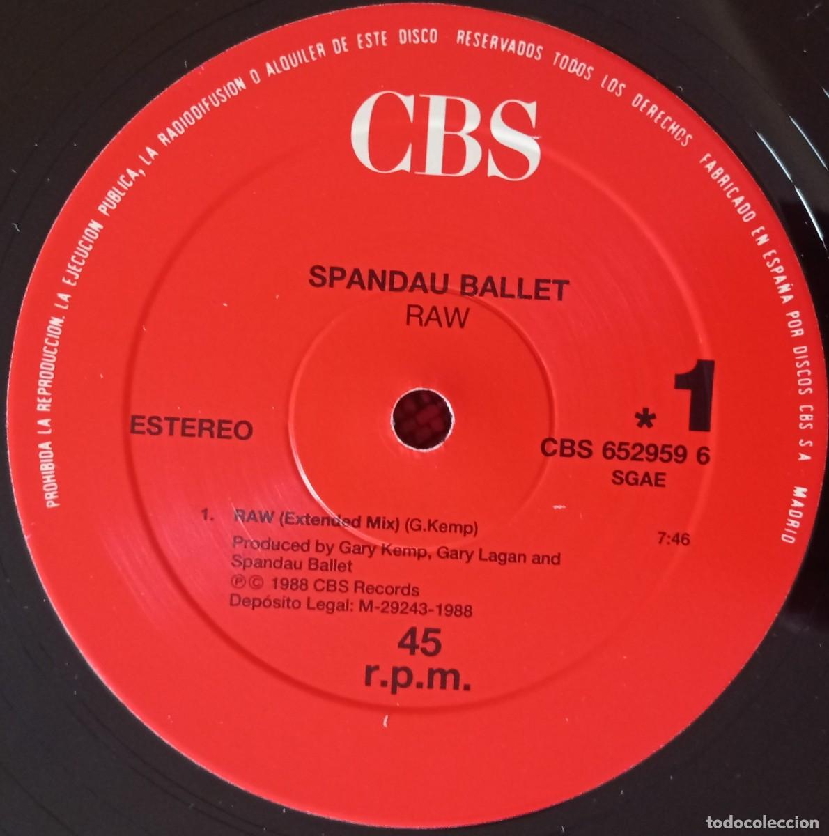 Discos de vinilo: SPANDAU BALLET ** Raw ** 1988 MAXI SINGLE VINILO - Foto 3