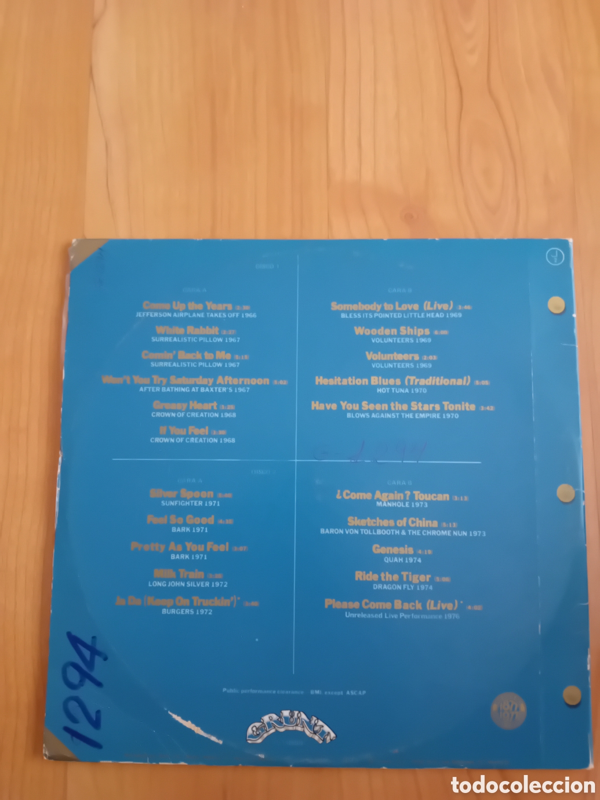 Discos de vinilo: JEFFERSON AIRPLANE. FLIGHT LOG. DOBLE LP - Foto 3
