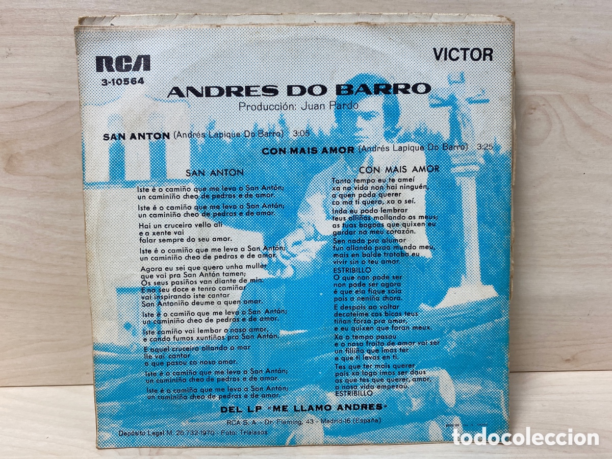 Discos de vinilo: Andres Do Barro - San Anton (7&rdquo;, Single) - Foto 2