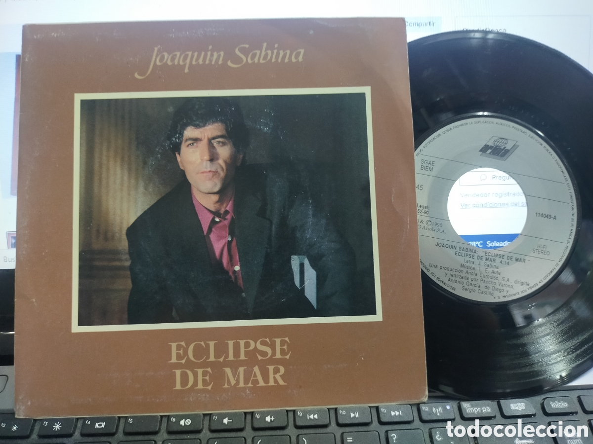 Discos de vinilo: Joaqu&iacute;n Sabina Single eclipse de mar 1990 - Foto 1