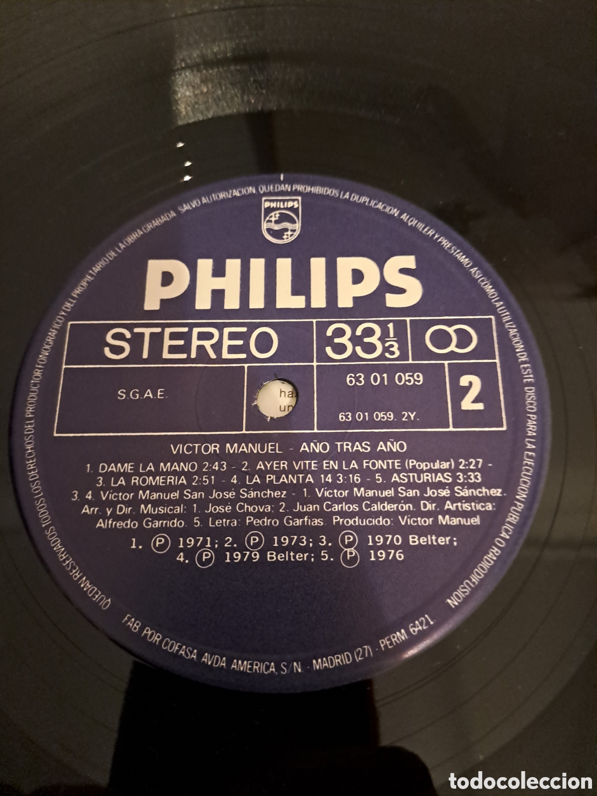 Discos de vinilo: VICTOR MANUEL. A&Ntilde;O TRAS A&Ntilde;O. PHILIPS. 2 LP. IGM/LA.2? - Foto 3