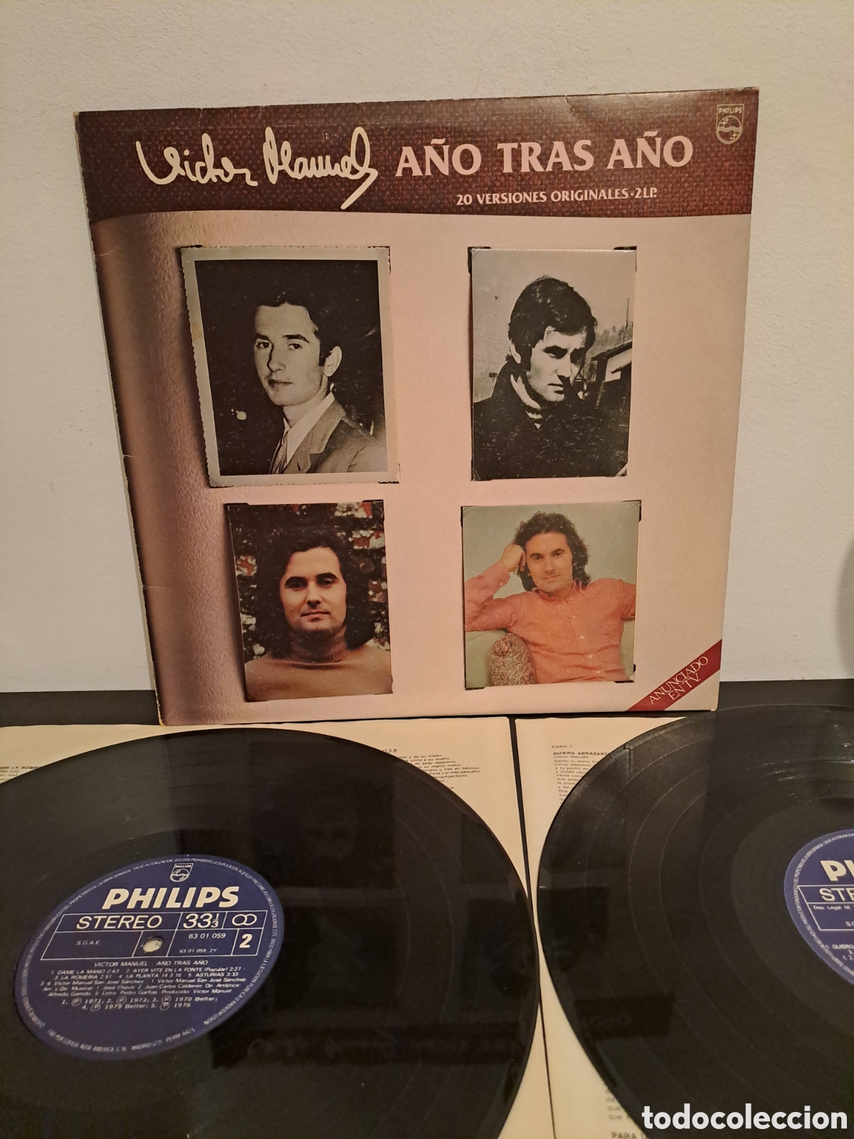 Discos de vinilo: VICTOR MANUEL. A&Ntilde;O TRAS A&Ntilde;O. PHILIPS. 2 LP. IGM/LA.2? - Foto 1