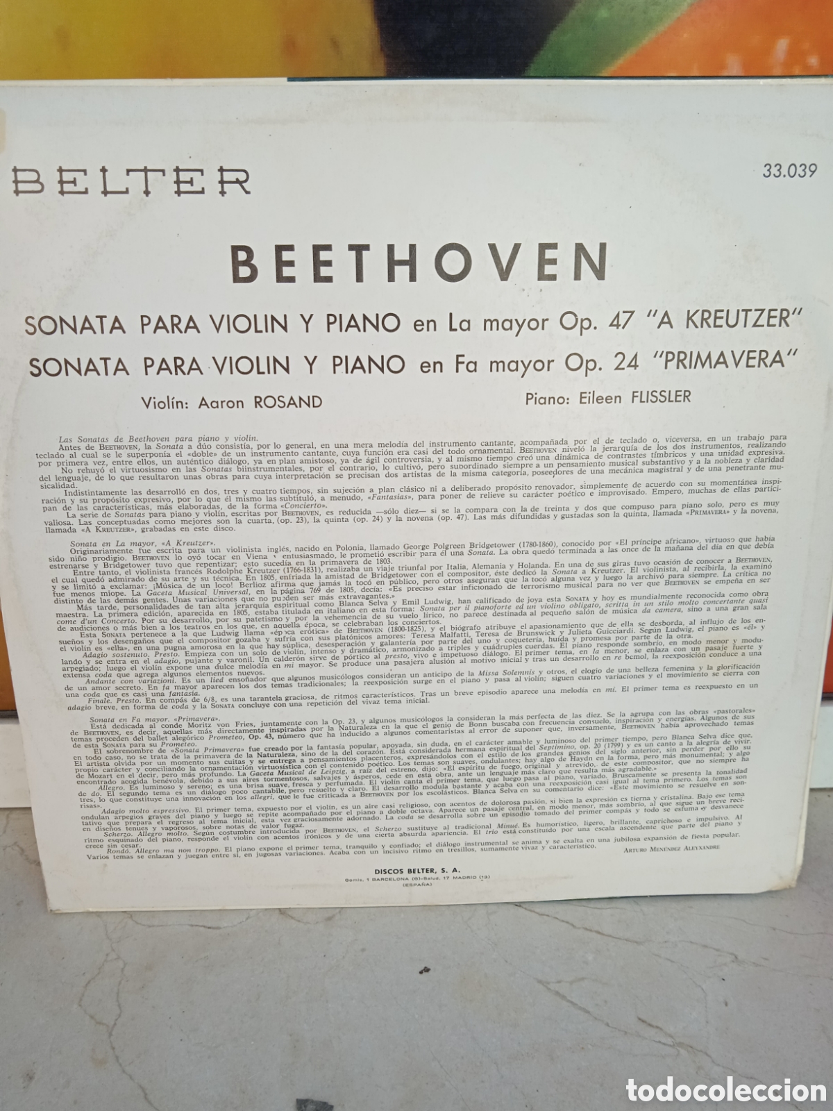 Discos de vinilo: Beethoven - sonata para violin - Foto 2