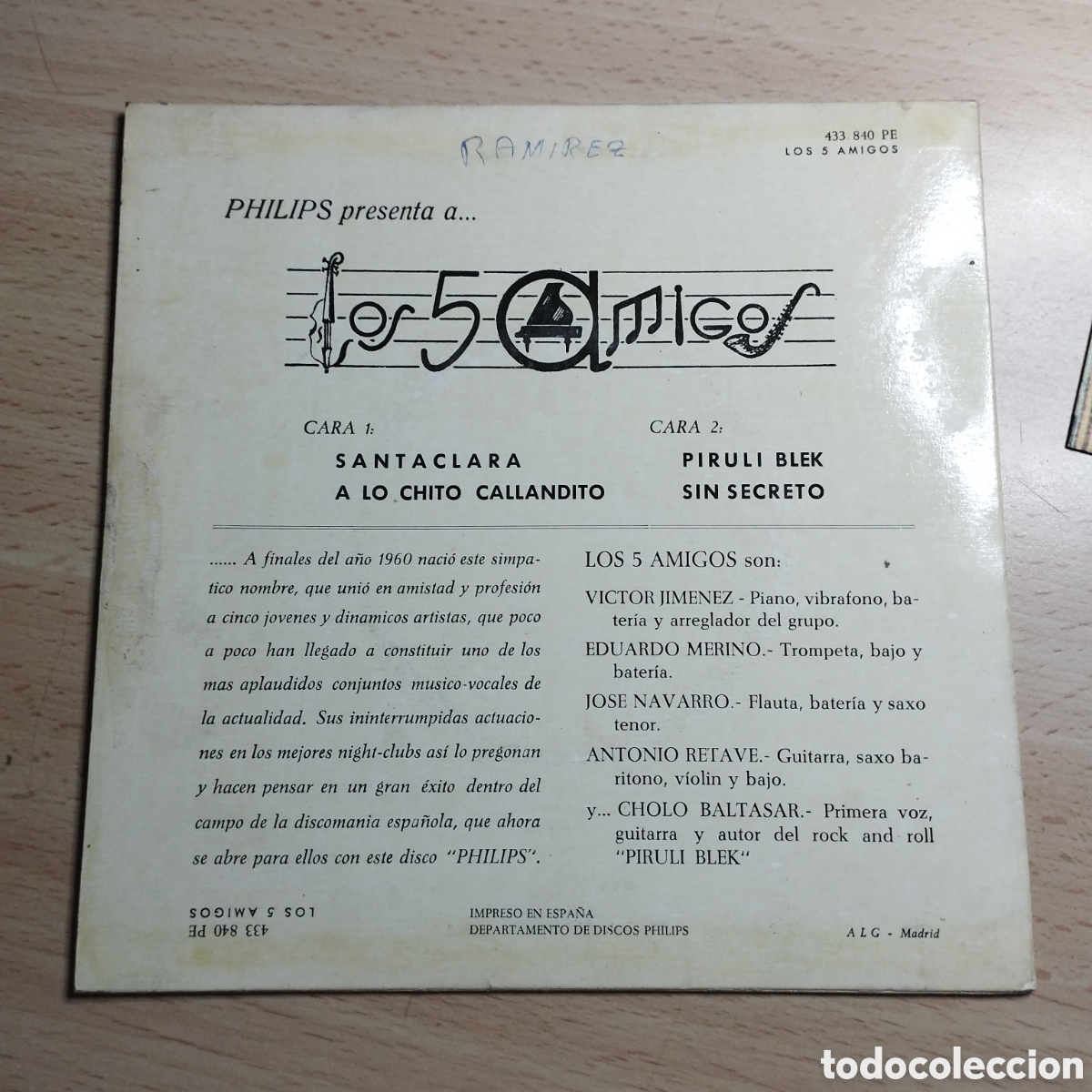 Discos de vinilo: EP 7&rdquo; Los 5 Amigos 1962 Santaclara + 3. - Foto 2