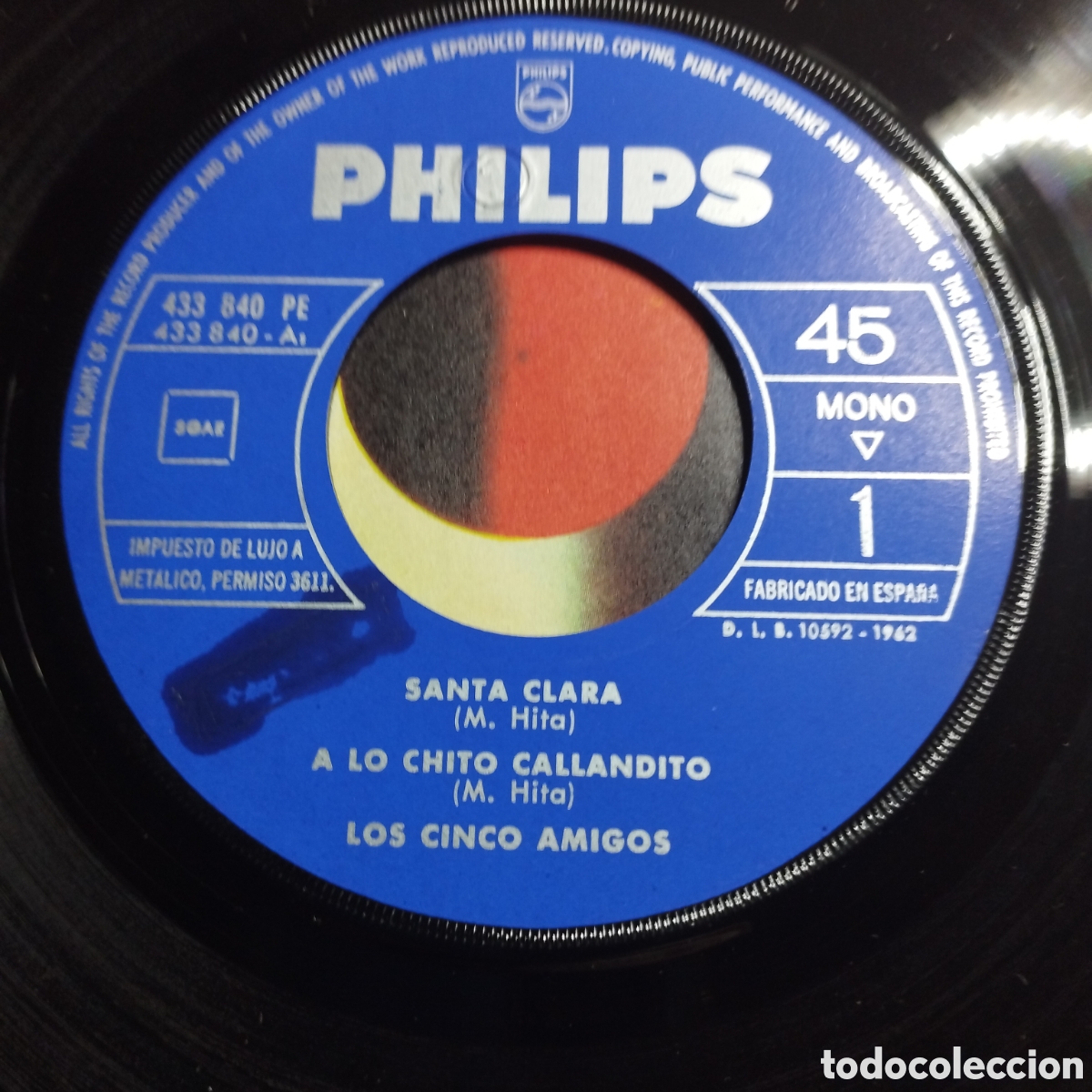 Discos de vinilo: EP 7&rdquo; Los 5 Amigos 1962 Santaclara + 3. - Foto 3