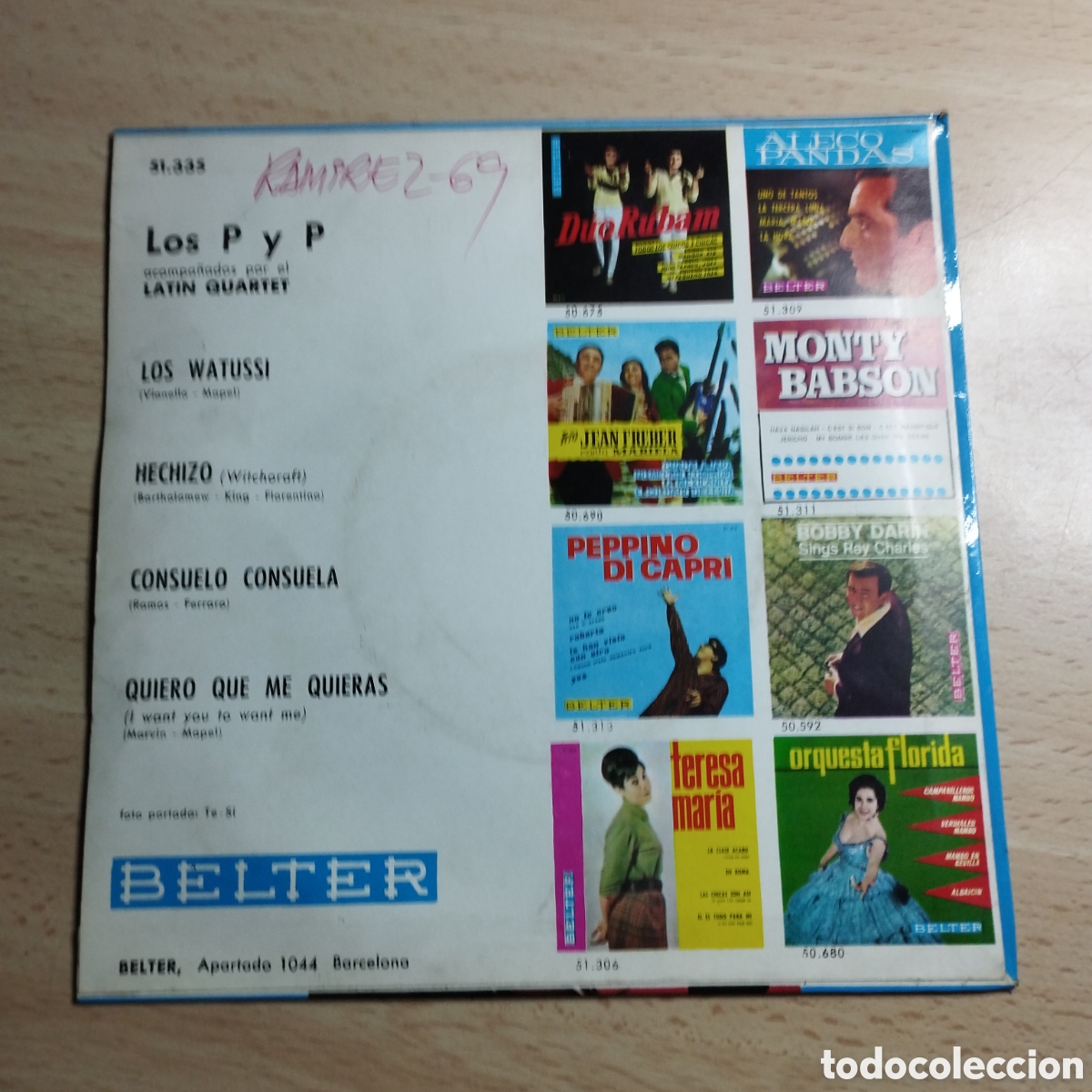 Discos de vinilo: EP 7&rdquo; Los P y P 1968 Los Watussi + 3. - Foto 2