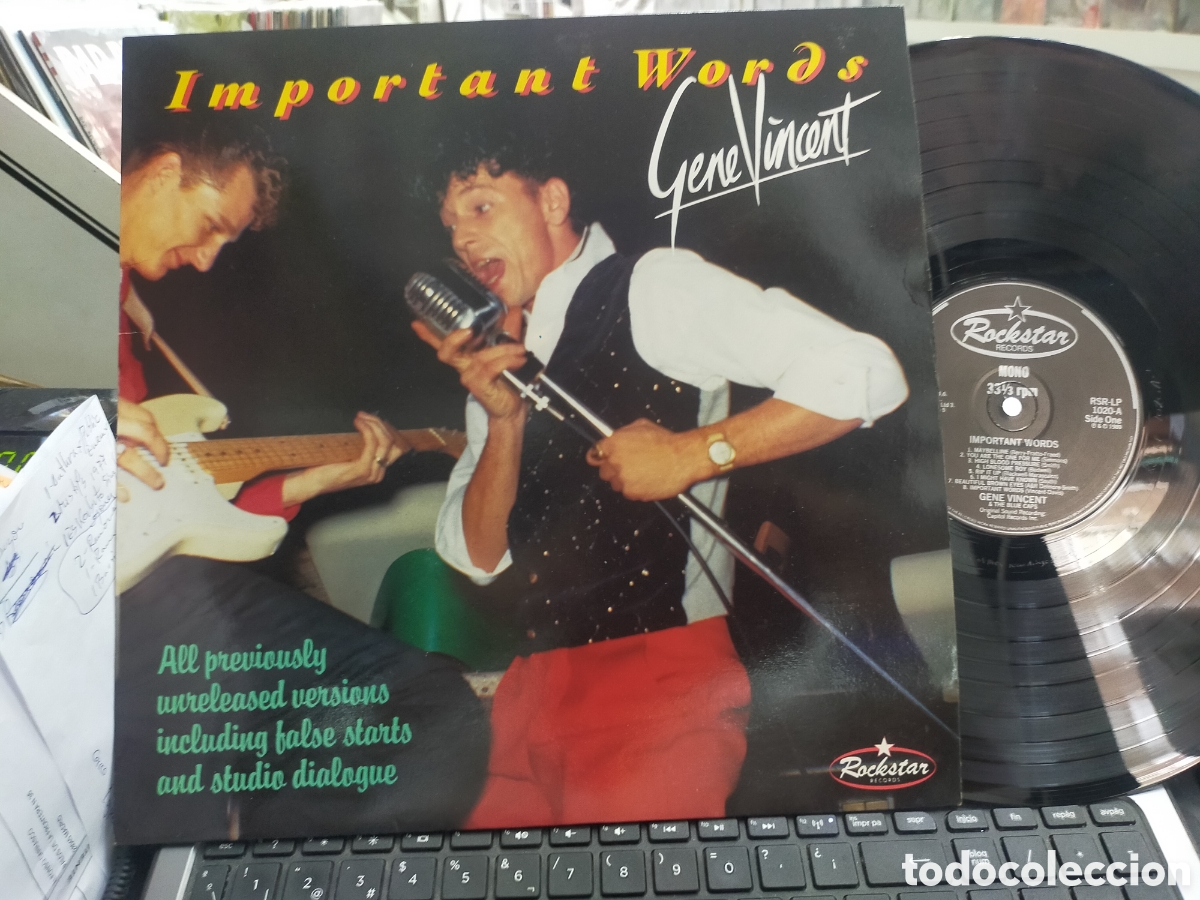 Discos de vinilo: Important words LP gene Vincent 1989 - Foto 1