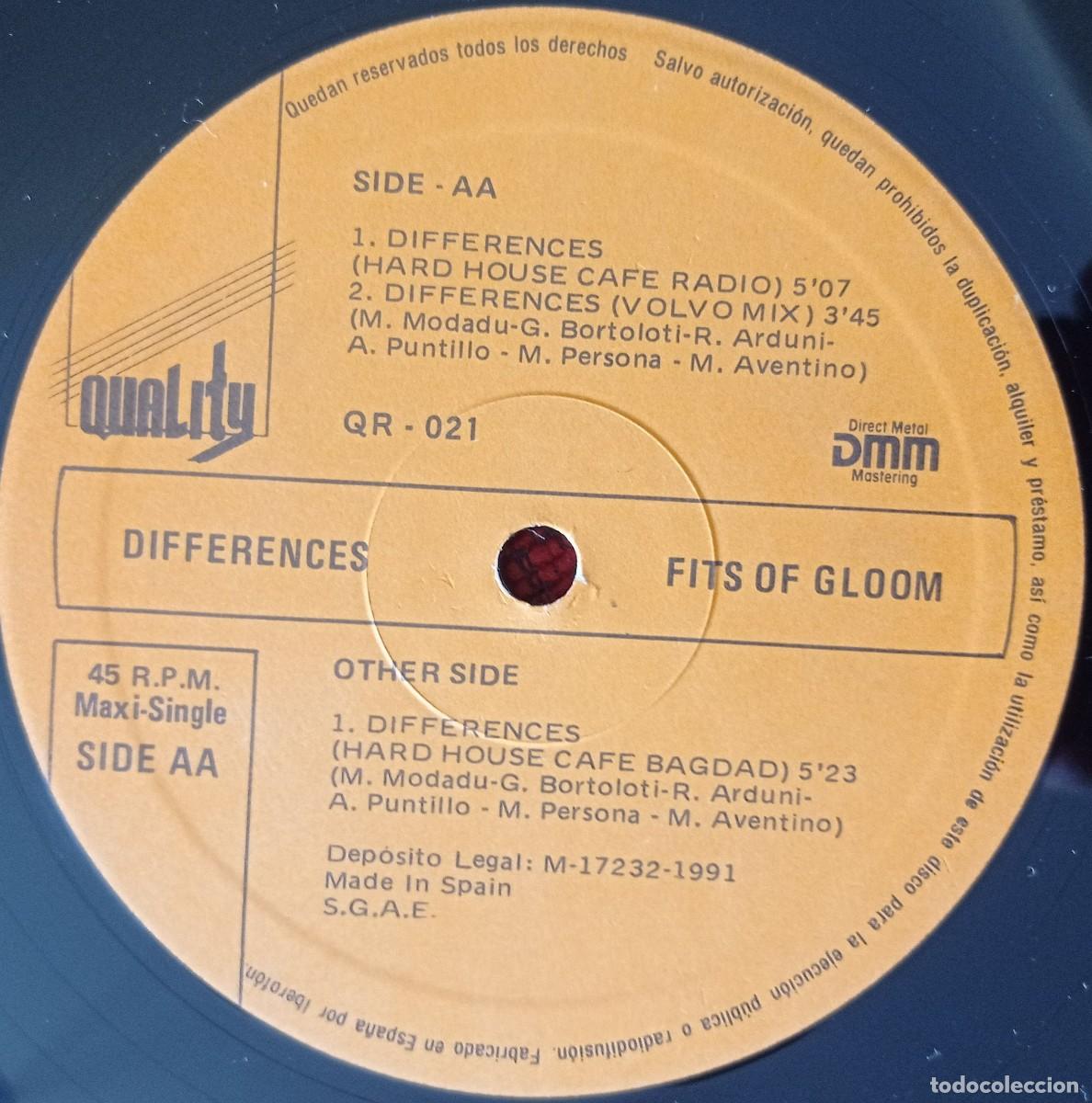 Discos de vinilo: FITS OF GLOOM ** Differences ** 1991 MAXI SINGLE VINILO - Foto 4