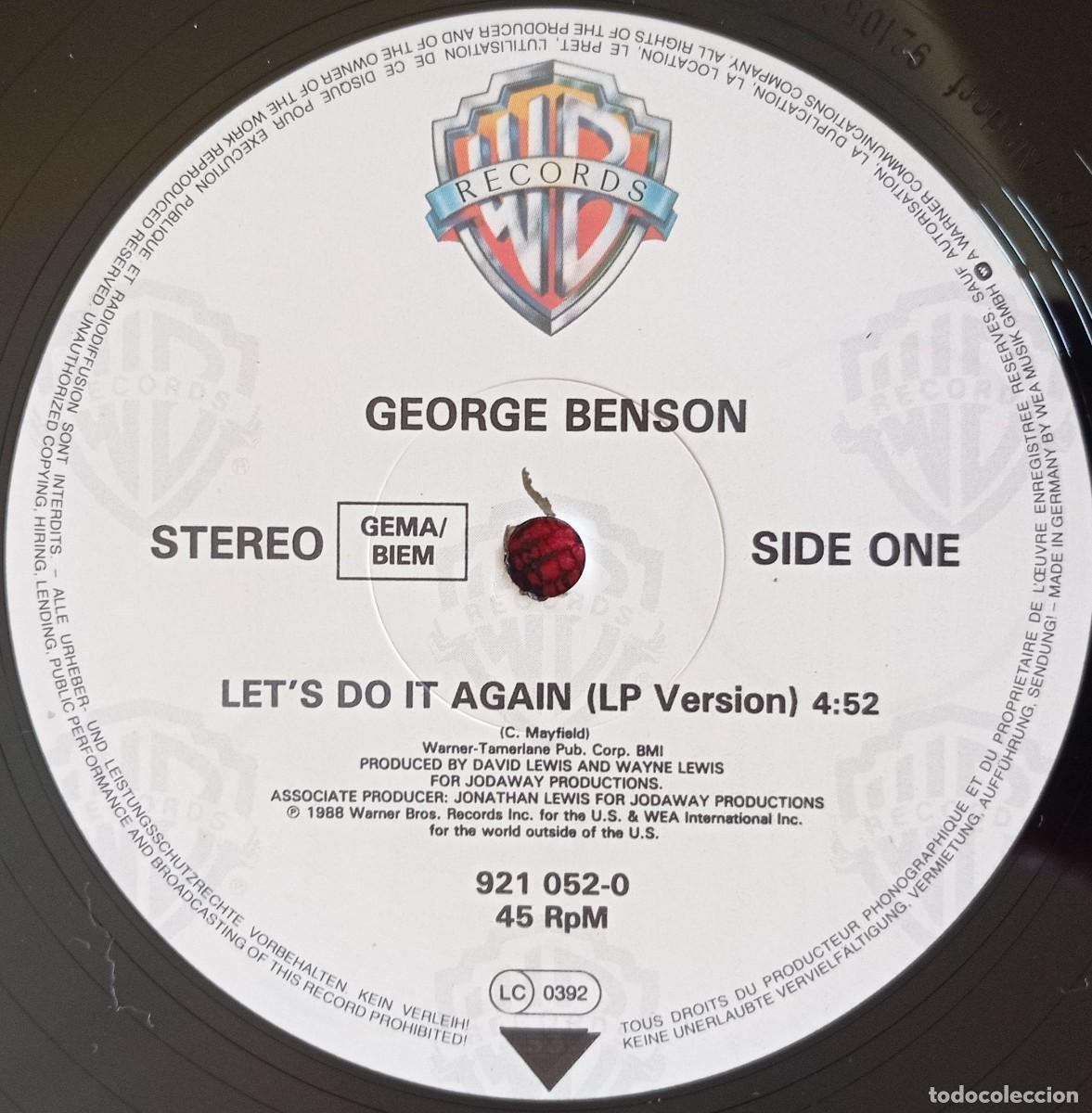 Discos de vinilo: GEORGE BENSON ** Lets Do It Again ** 1988 MAXI SINGLE VINILO - Foto 3