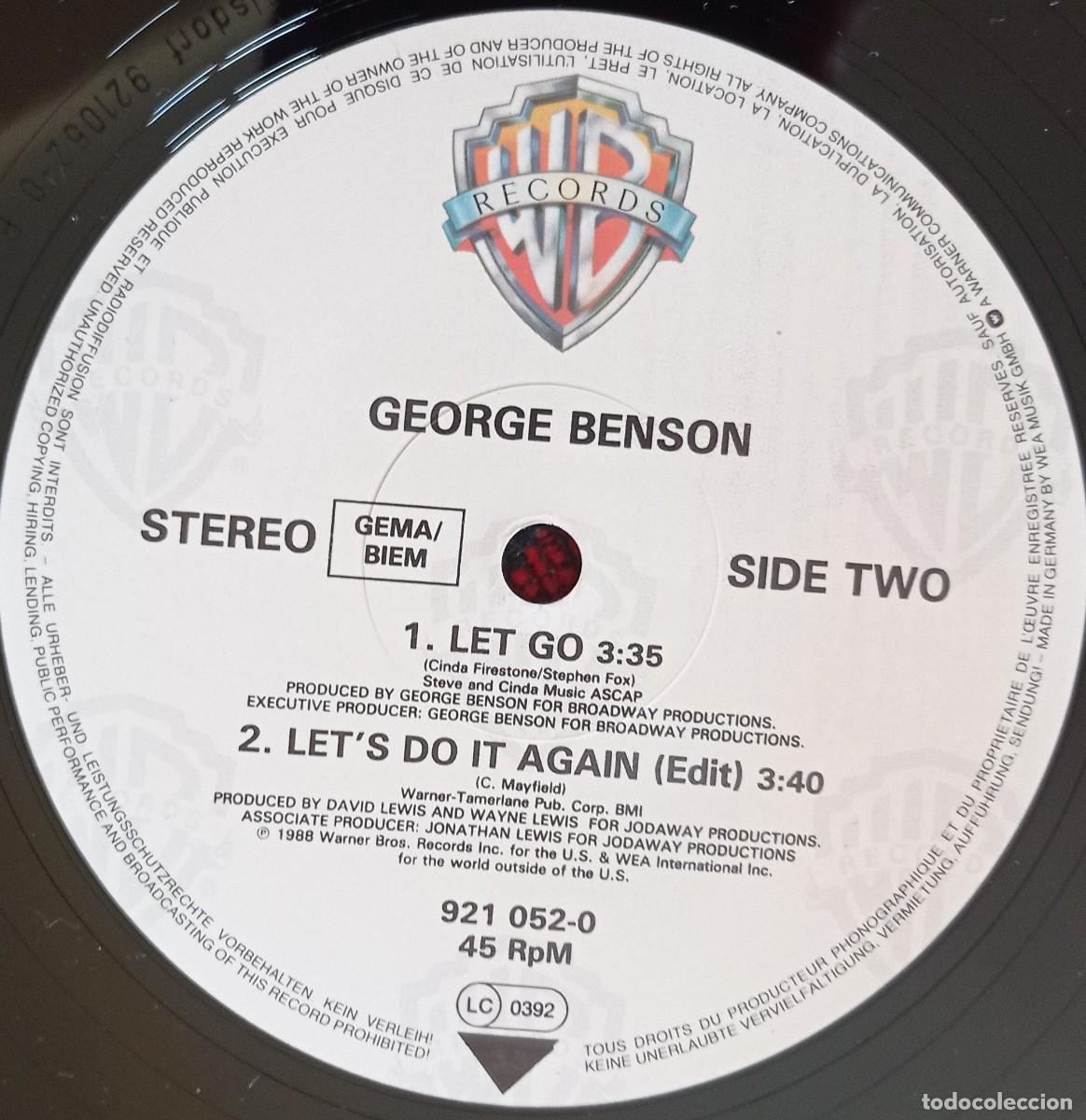 Discos de vinilo: GEORGE BENSON ** Lets Do It Again ** 1988 MAXI SINGLE VINILO - Foto 4
