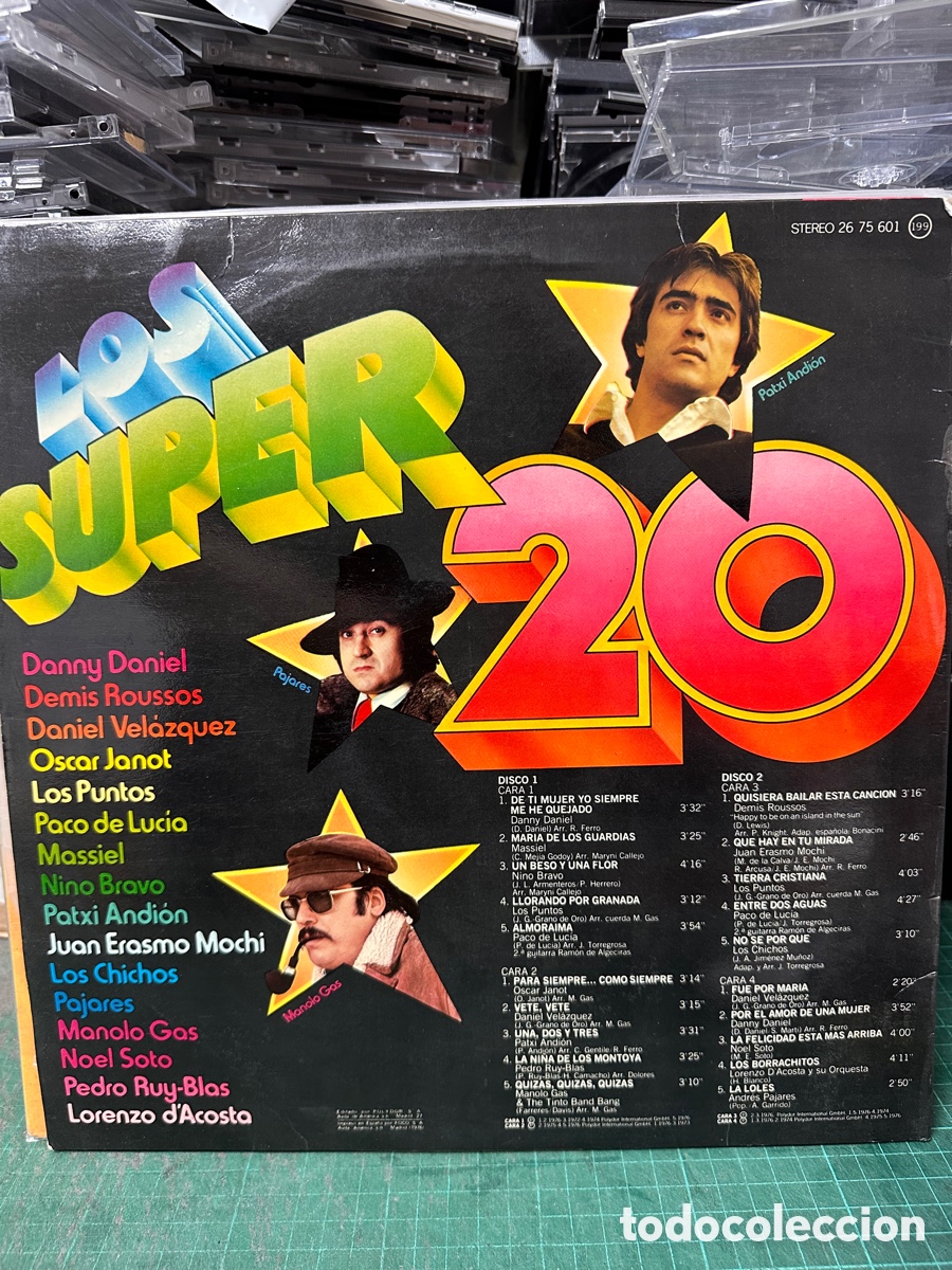 Discos de vinilo: Various - Los Super 20 (2xLP, Comp) - Foto 2