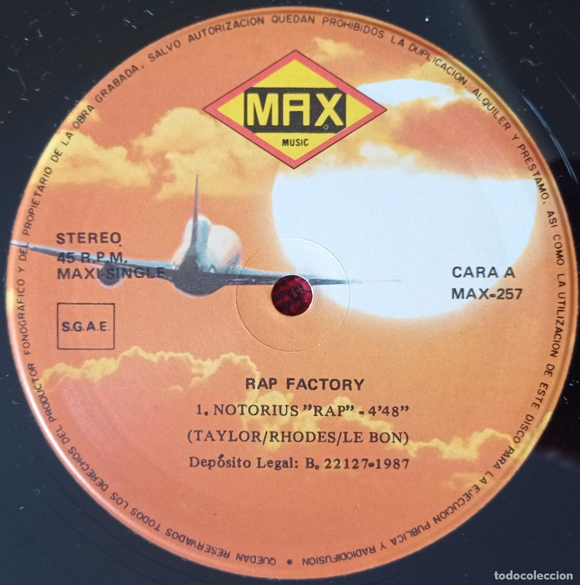 Discos de vinilo: RAP FACTORY ** Notorious Rap ** 1987 MAXI SINGLE VINILO - Foto 3