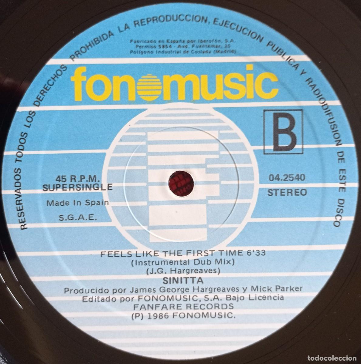 Discos de vinilo: SINITTA ** Feels Like The First Time ** 1986 MAXI SINGLE VINILO - Foto 4