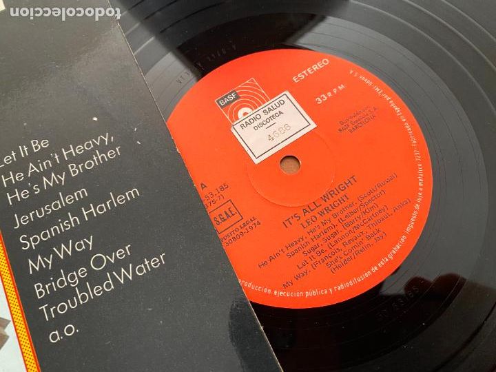 Discos de vinilo: LEO WRIGHT (ITS ALL WRIGHT) LP ESPA&Ntilde;A 1974 (B-41) - Foto 2