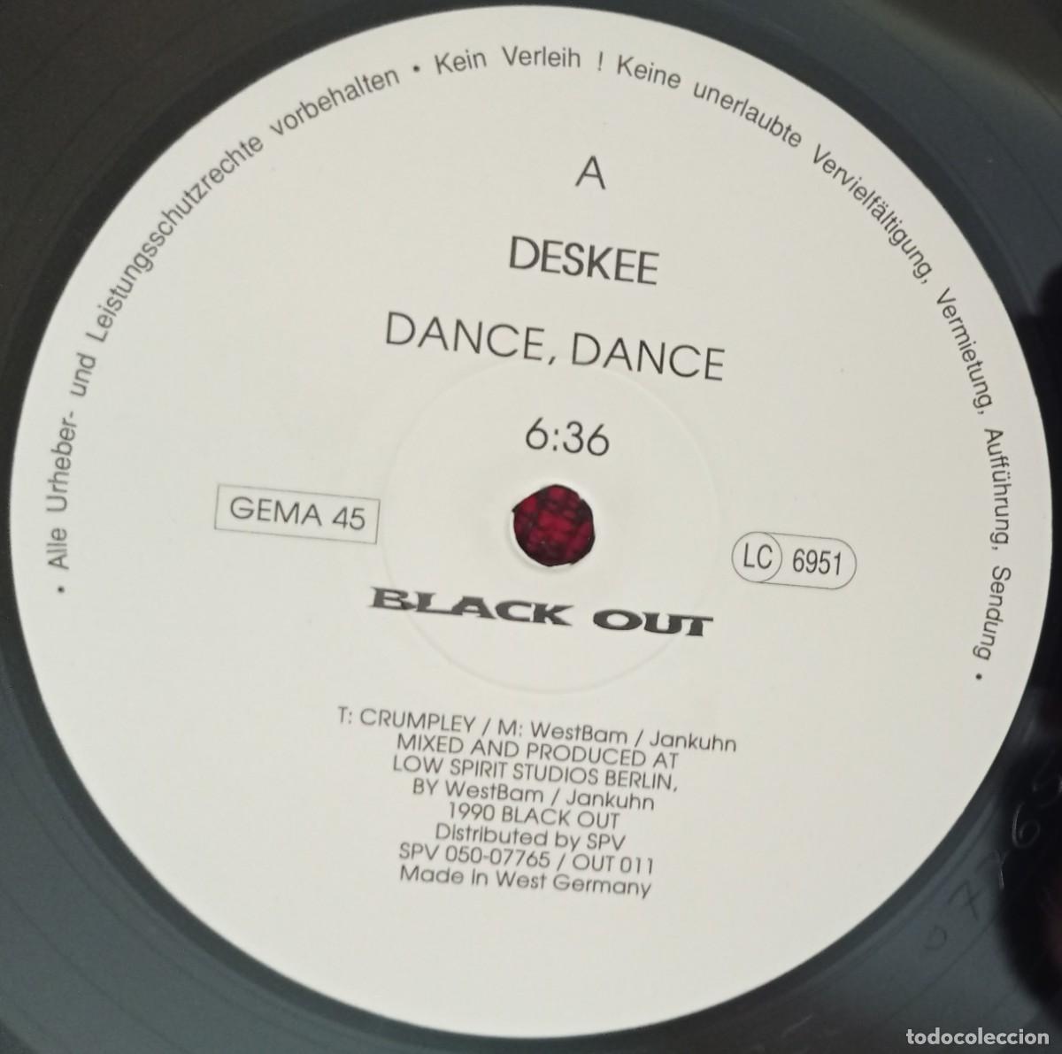 Discos de vinilo: DESKEE ** Dance, Dance ** 1990 MAXI SINGLE VINILO - Foto 2