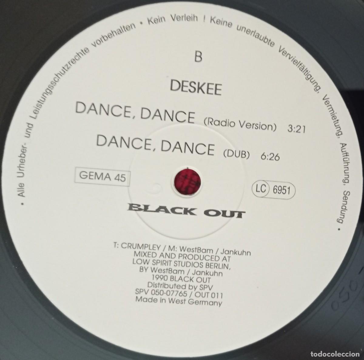 Discos de vinilo: DESKEE ** Dance, Dance ** 1990 MAXI SINGLE VINILO - Foto 3