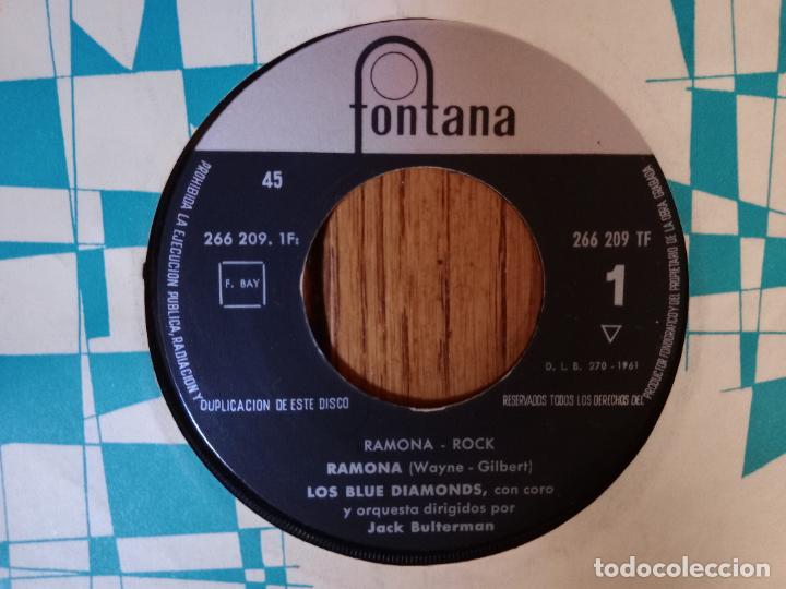 Discos de vinilo: Los Blue Diamonds - Ramona + down by the riverside - Foto 2