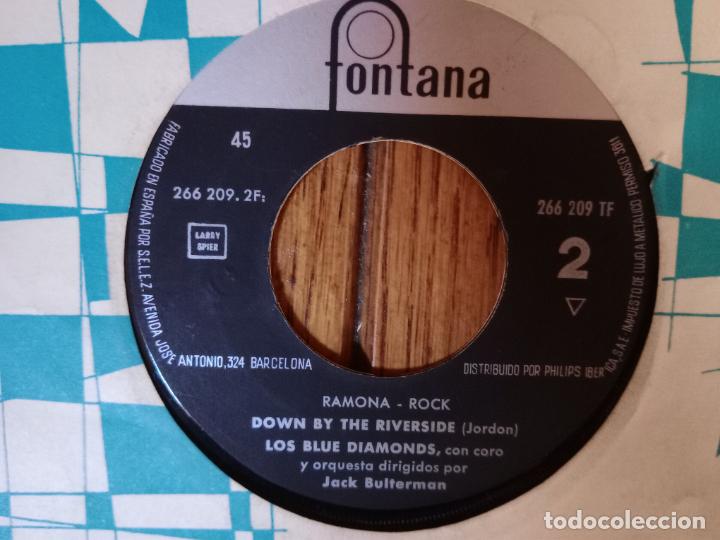 Discos de vinilo: Los Blue Diamonds - Ramona + down by the riverside - Foto 3