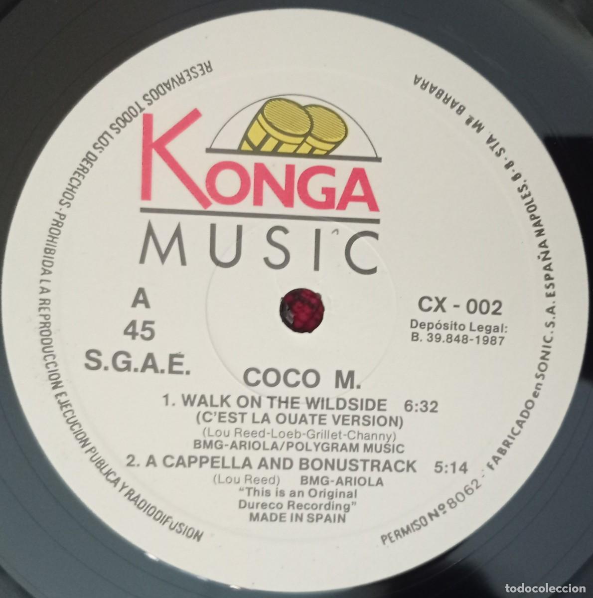 Discos de vinilo: COCO M **Walk On The Wild Side (Cest La Ouate Version)** 1987 MAXI SINGLE VINILO - Foto 3