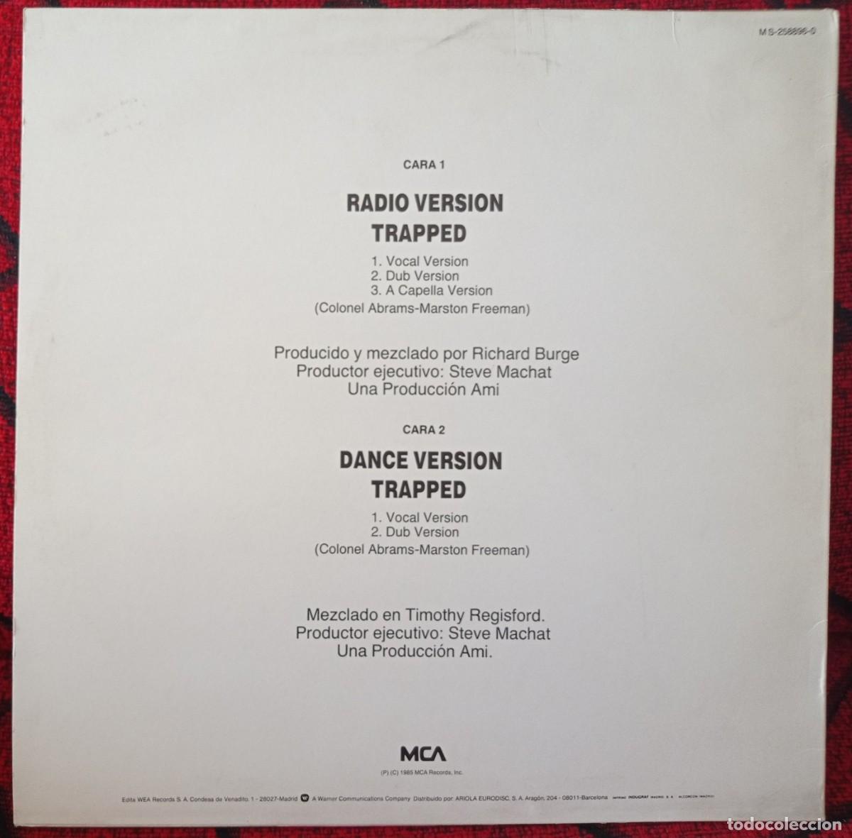 Discos de vinilo: COLONEL ABRAMS ** Trapped ** 1985 MAXI SINGLE VINILO - Foto 2