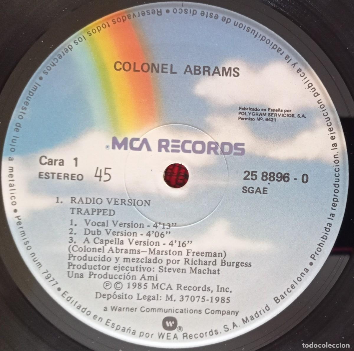 Discos de vinilo: COLONEL ABRAMS ** Trapped ** 1985 MAXI SINGLE VINILO - Foto 3