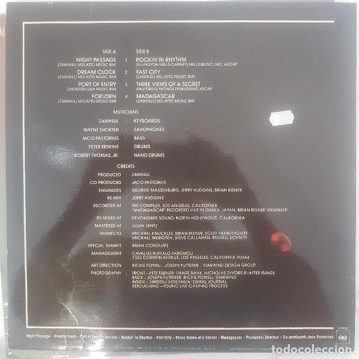 Discos de vinilo: WEATHER REPORT. NIGHT PASSAGE - Foto 2