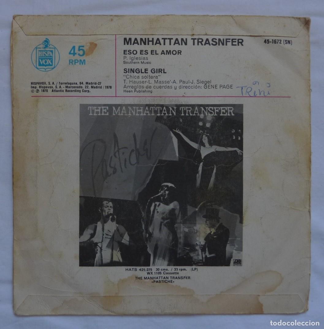 Discos de vinilo: MANHATTAN TRANSFER // ESO ES AMOR // 1978 // SINGLE - Foto 2