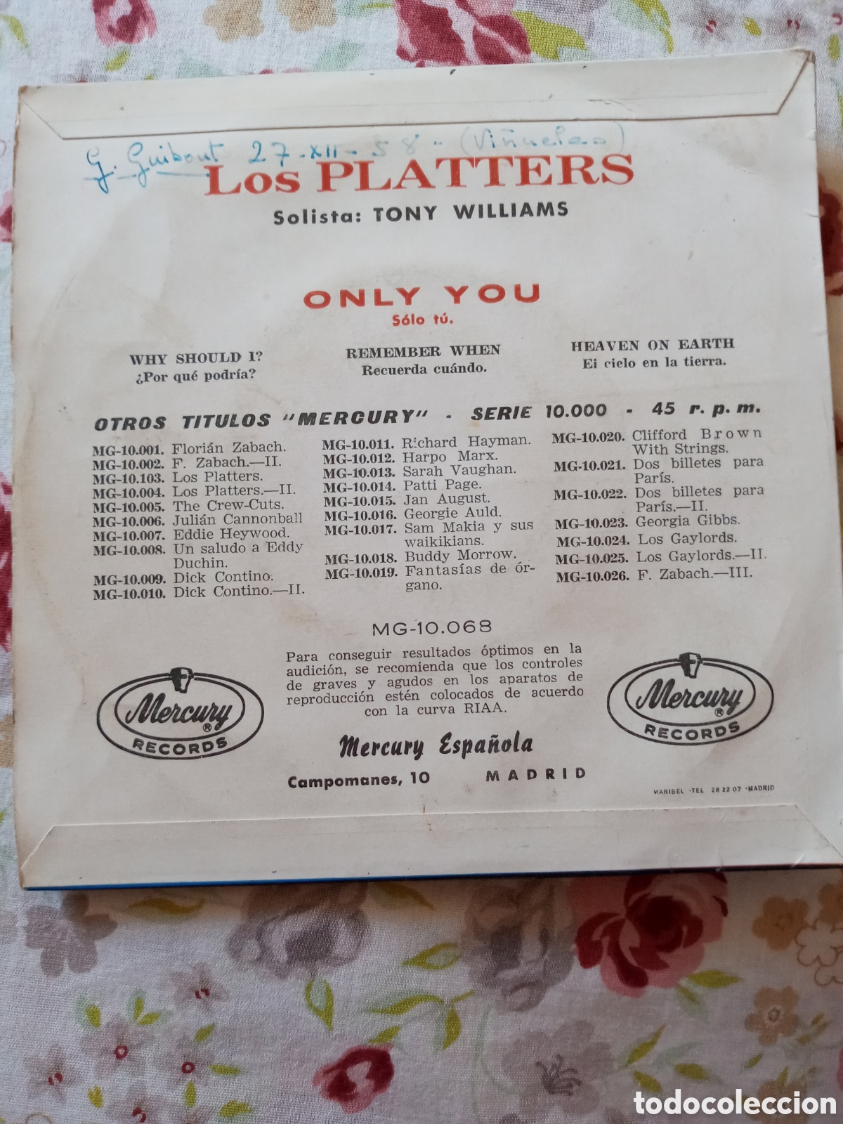 Discos de vinilo: Los Platters.Only you +3 temas.EP - Foto 2