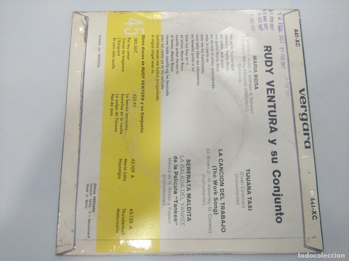 Discos de vinilo: RUDY VENTURA/MARIA ROSA/SINGLE. - Foto 3